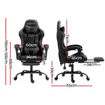 Artiss Gaming Office Chair Executive Computer Leather Chairs Footrest Grey - Furniture > Office