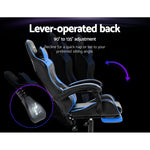 Artiss Gaming Office Chair Recliner Footrest Blue - Furniture > Office