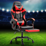 Artiss Gaming Office Chair Recliner Footrest Red - Furniture > Office