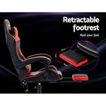 Artiss Gaming Office Chair Recliner Footrest Red - Furniture > Office