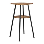 Artiss Industrial Bar Table with 2-Tier Organizer Weather-Resistant MDF Top Steel Frame - Furniture > Bar Stools &