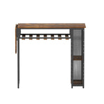 Artiss Industrial Bar Table with Wine Rack Built-in Cup Holder Extendable 140cm - Furniture > Dining > Dining Tables