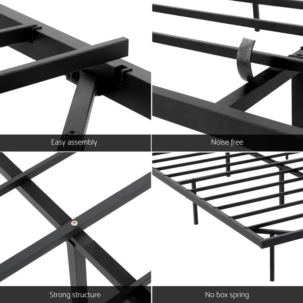 Artiss King Bed Frame,Floating Metal Bed Frame with Smart LED Lights - Sturdy Metal Platform Bed Base Silent Design