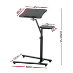 Artiss Laptop Desk Computer Table Height Adjustable Tiltable Mouse Board Black - Furniture > Office