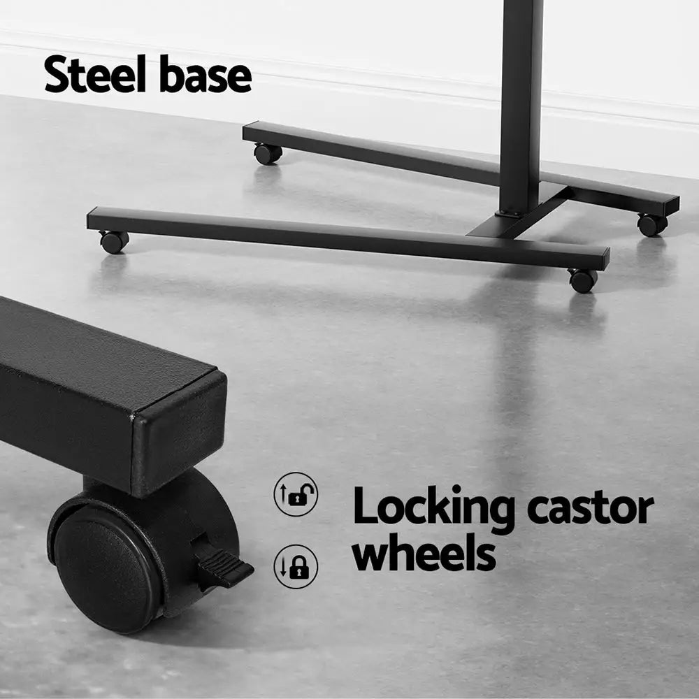 Artiss Laptop Desk Computer Table Height Adjustable Tiltable Mouse Board Black - Furniture > Office