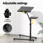 Artiss Laptop Desk Computer Table Height Adjustable Tiltable Mouse Board Black - Furniture > Office
