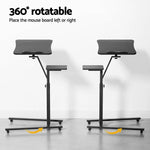 Artiss Laptop Desk Computer Table Height Adjustable Tiltable Mouse Board Black - Furniture > Office