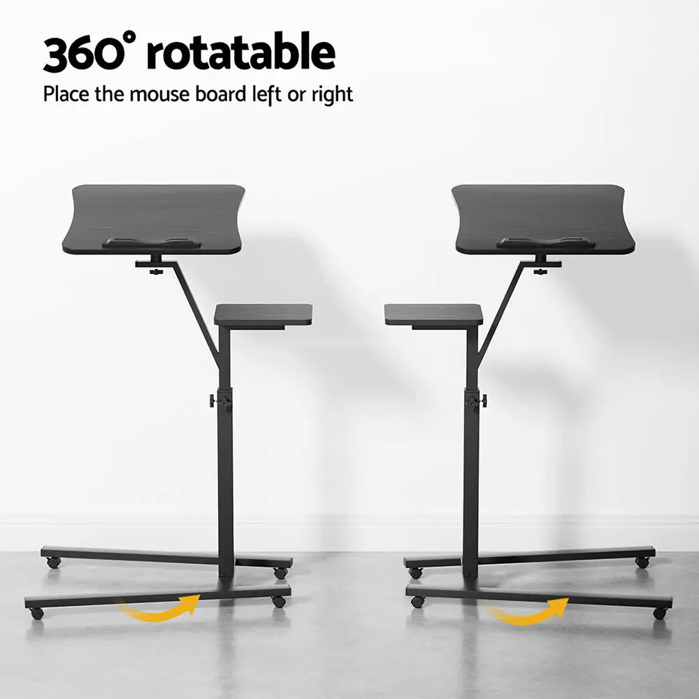 Artiss Laptop Desk Computer Table Height Adjustable Tiltable Mouse Board Black - Furniture > Office