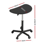 Artiss Laptop Desk Portable Height Adjustable Table Caster Wheels 60CM Black - Furniture > Office