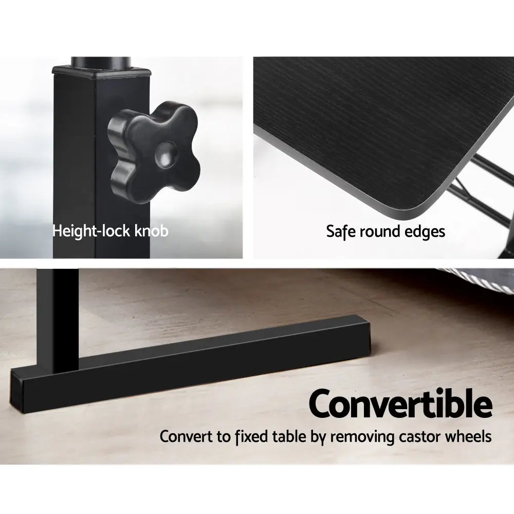 Artiss Laptop Desk Table Adjustable 60CM Black - Furniture > Office