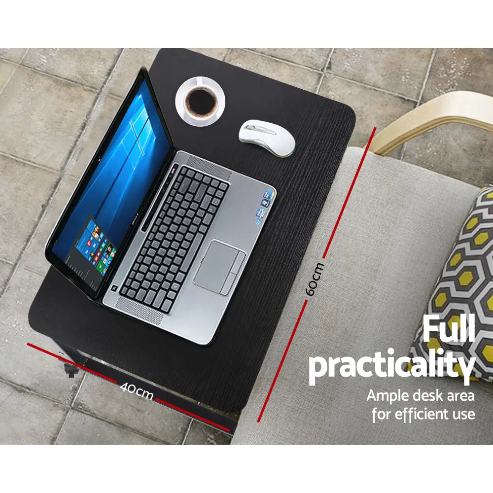 Artiss Laptop Desk Table Adjustable 60CM Black - Furniture > Office