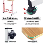 Artiss Laptop Desk Table Adjustable 60CM Light Wood - Furniture > Office