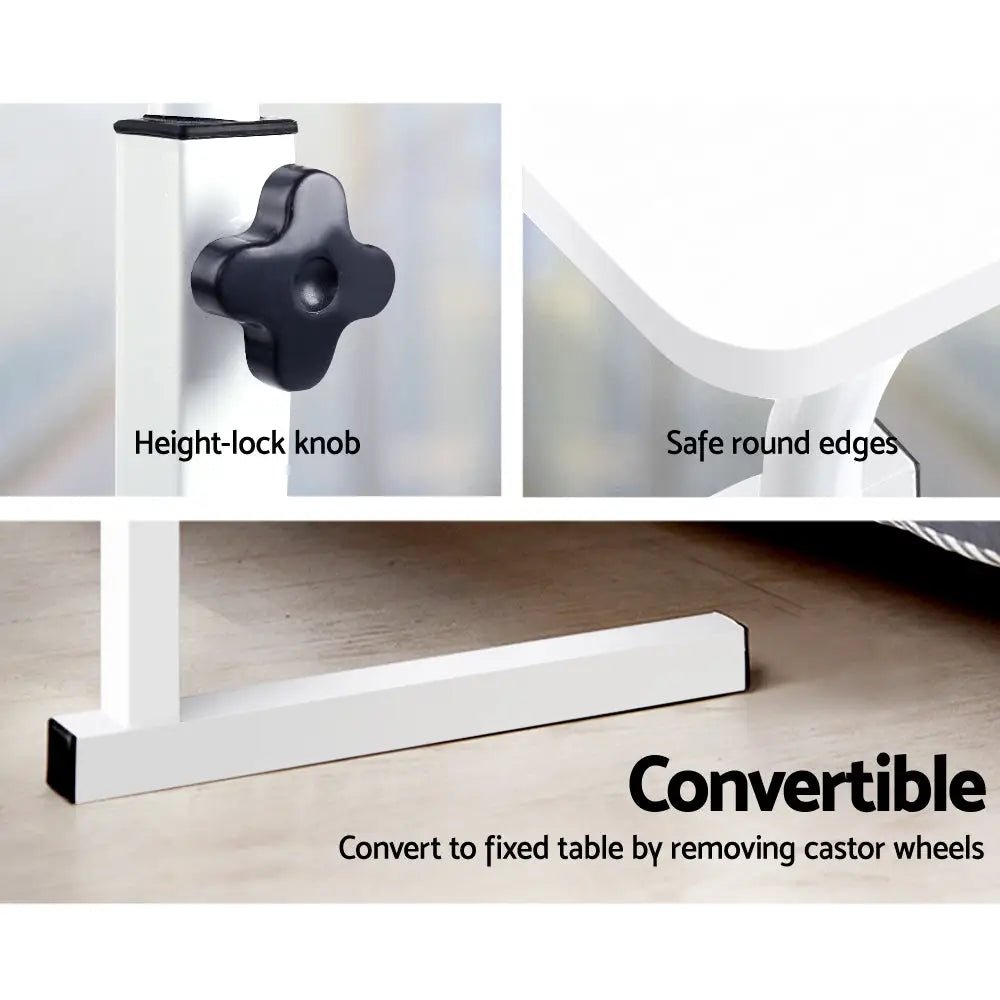 Artiss Laptop Desk Table Adjustable 60CM White - Furniture > Office