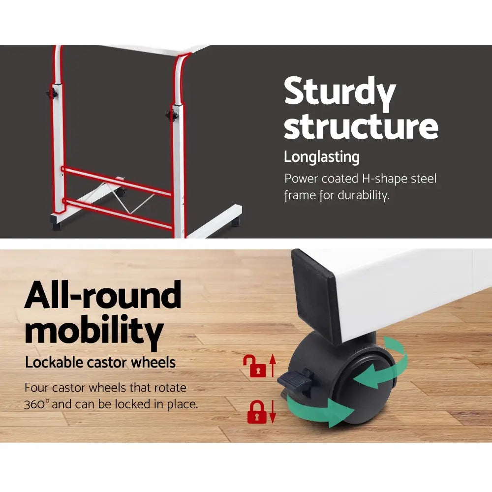 Artiss Laptop Desk Table Adjustable 60CM White - Furniture > Office