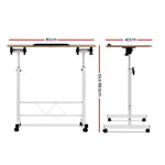Artiss Laptop Desk Table Adjustable 80CM Light Wood - Furniture > Office