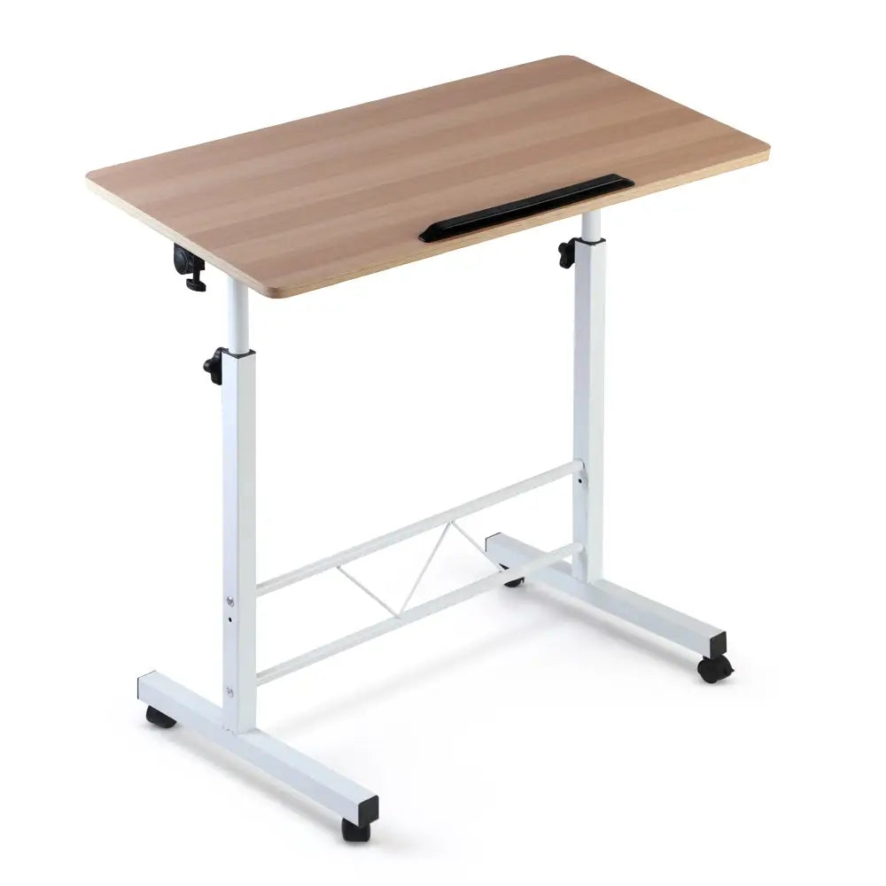 Artiss Laptop Desk Table Adjustable 80CM Light Wood - Furniture > Office