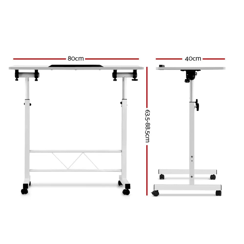 Artiss Laptop Desk Table Adjustable 80CM White - Furniture > Office