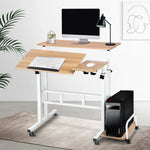 Artiss Laptop Desk Table Adjustable Light Wood 80CM - Furniture > Office