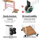 Artiss Laptop Desk Table Adjustable Light Wood 80CM - Furniture > Office