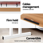 Artiss Laptop Desk Table Adjustable Light Wood 80CM - Furniture > Office