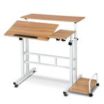 Artiss Laptop Desk Table Adjustable Light Wood 80CM - Furniture > Office