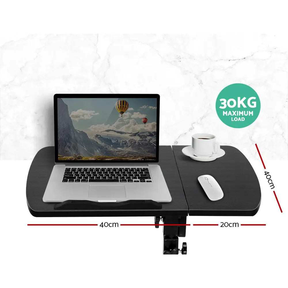 Artiss Laptop Desk Table Fan Cooling Black 60CM - Furniture > Office