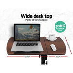 Artiss Laptop Desk Table Fan Cooling Walnut 60CM - Furniture > Office