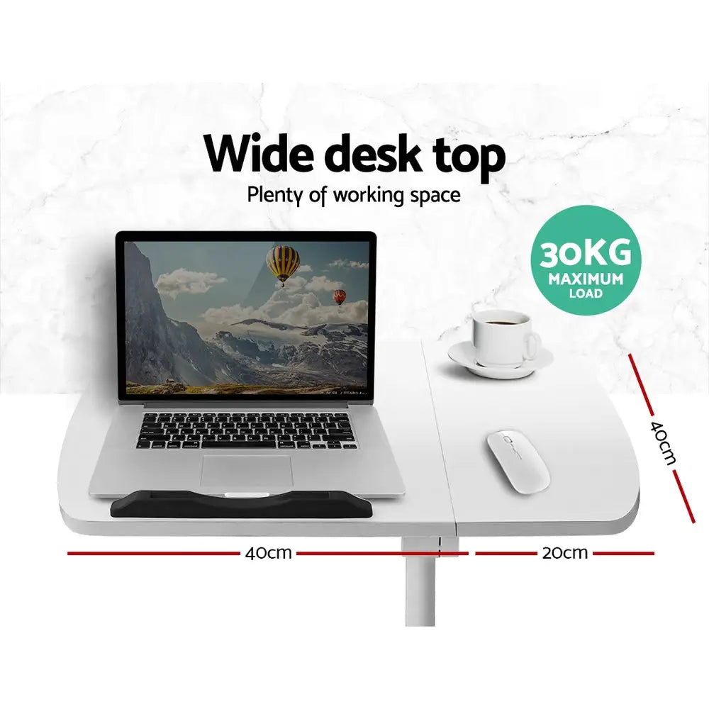 Artiss Laptop Desk Table Fan Cooling White 60CM - Furniture > Office