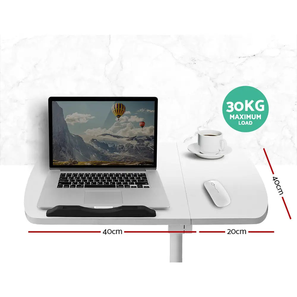 Artiss Laptop Desk Table Fan Cooling White 60CM - Furniture > Office