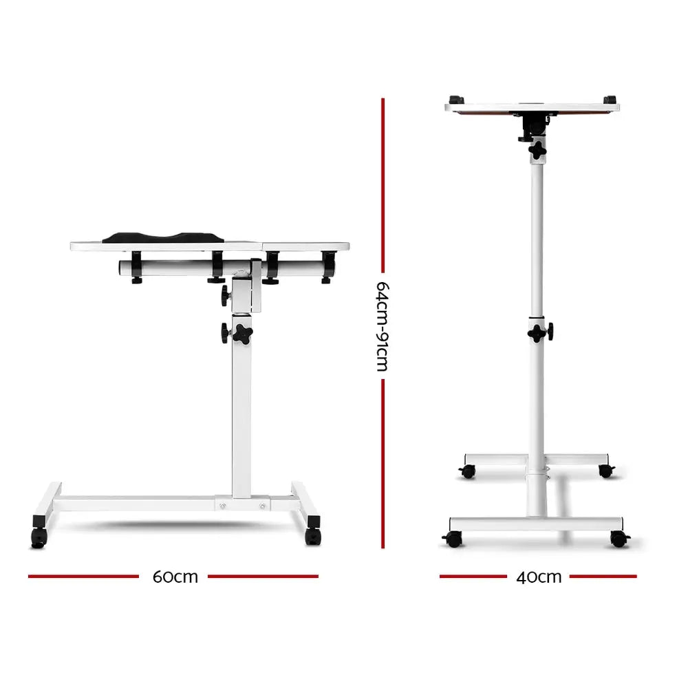 Artiss Laptop Desk Table Fan Cooling White 60CM - Furniture > Office