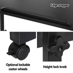 Artiss Laptop Desk Table Height Adjustable Wooden Bed Side Tables 80CM Black - Furniture > Office