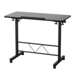 Artiss Laptop Desk Table Height Adjustable Wooden Bed Side Tables 80CM Black - Furniture > Office