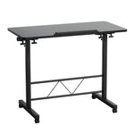 Artiss Laptop Desk Table Height Adjustable Wooden Bed Side Tables 80CM Black - Furniture > Office