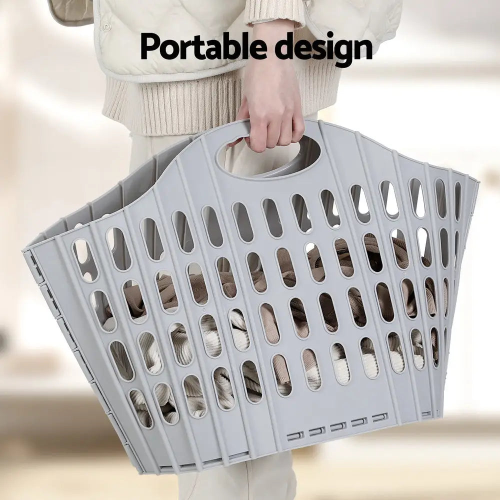 Artiss Laundry Basket Hamper Large Foldable Washing Clothes Storage Organiser - Home & Garden > Laundry & Cleaning