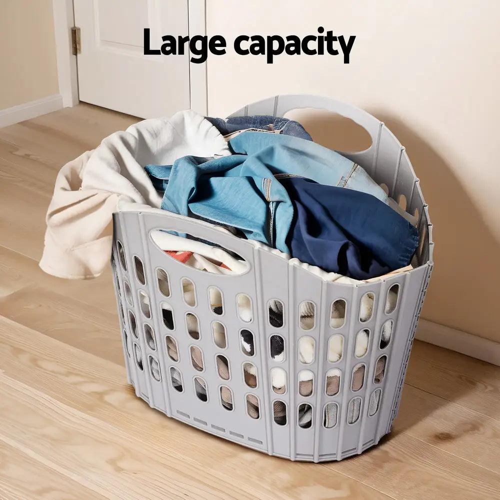 Artiss Laundry Basket Hamper Large Foldable Washing Clothes Storage Organiser - Home & Garden > Laundry & Cleaning