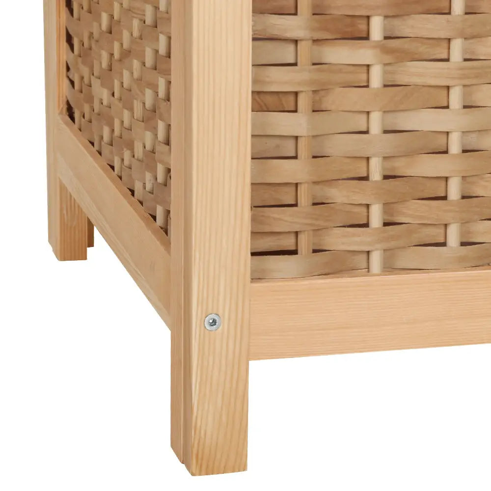 Artiss Laundry Hamper Bathroom Storage Cabinet Wooden Organiser Bag Clothes - Furniture > Bathroom