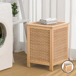 Artiss Laundry Hamper Bathroom Storage Cabinet Wooden Organiser Bag Clothes - Furniture > Bathroom