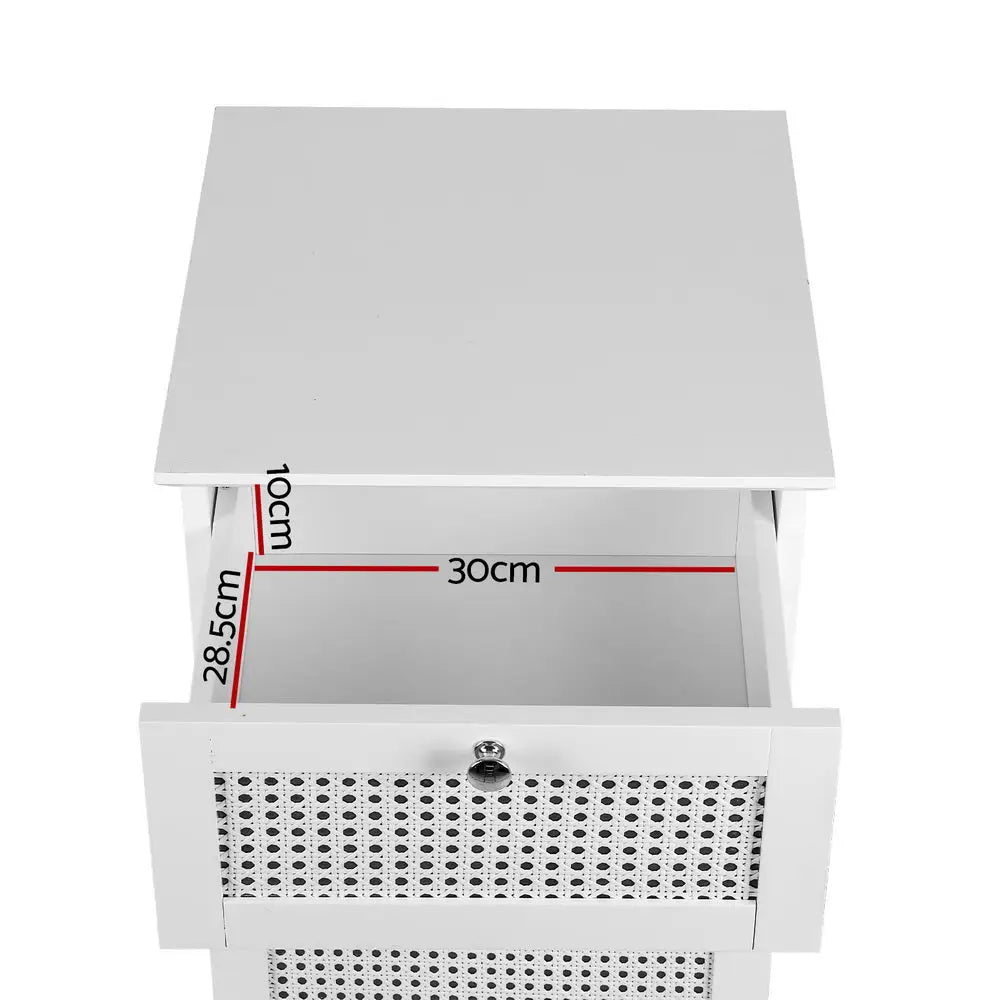 Artiss Laundry Hamper Cabinet Bathroom Storage White Rattan Clothes Basket - Home & Garden > Storage > Clothing &