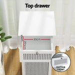 Artiss Laundry Hamper Cabinet Bathroom Storage White Rattan Clothes Basket - Home & Garden > Storage > Clothing &
