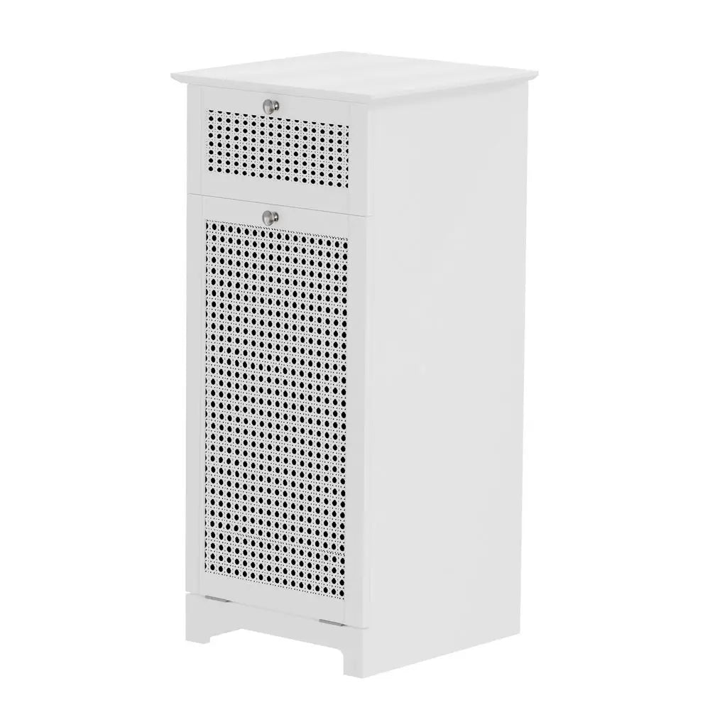 Artiss Laundry Hamper Cabinet Bathroom Storage White Rattan Clothes Basket - Home & Garden > Storage > Clothing &