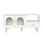 Artiss LED Coffee Table Shelf Drawer Storage White - Furniture > Living Room > Coffee Tables