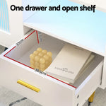 Artiss LED Coffee Table Shelf Drawer Storage White - Furniture > Living Room > Coffee Tables
