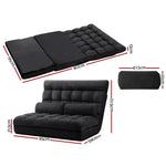 Artiss Lounge Sofa Bed 2-seater Charcoal Suede - Furniture > Living Room