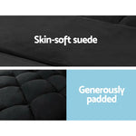 Artiss Lounge Sofa Bed 2-seater Charcoal Suede - Furniture > Living Room