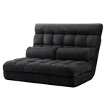 Artiss Lounge Sofa Bed 2-seater Charcoal Suede - Furniture > Living Room