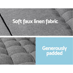 Artiss Lounge Sofa Bed 2-seater Grey Fabric - Furniture > Living Room