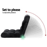 Artiss Lounge Sofa Bed Flannel Fabric Black - Furniture > Living Room