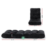 Artiss Lounge Sofa Bed Flannel Fabric Black - Furniture > Living Room