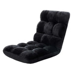 Artiss Lounge Sofa Bed Flannel Fabric Black - Furniture > Living Room