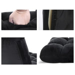 Artiss Lounge Sofa Bed Flannel Fabric Black - Furniture > Living Room